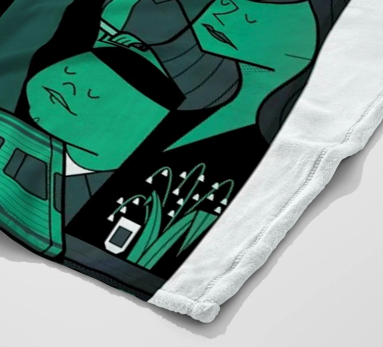 I'm the one who knocks - green version fleece blanket by Ale Giorgini