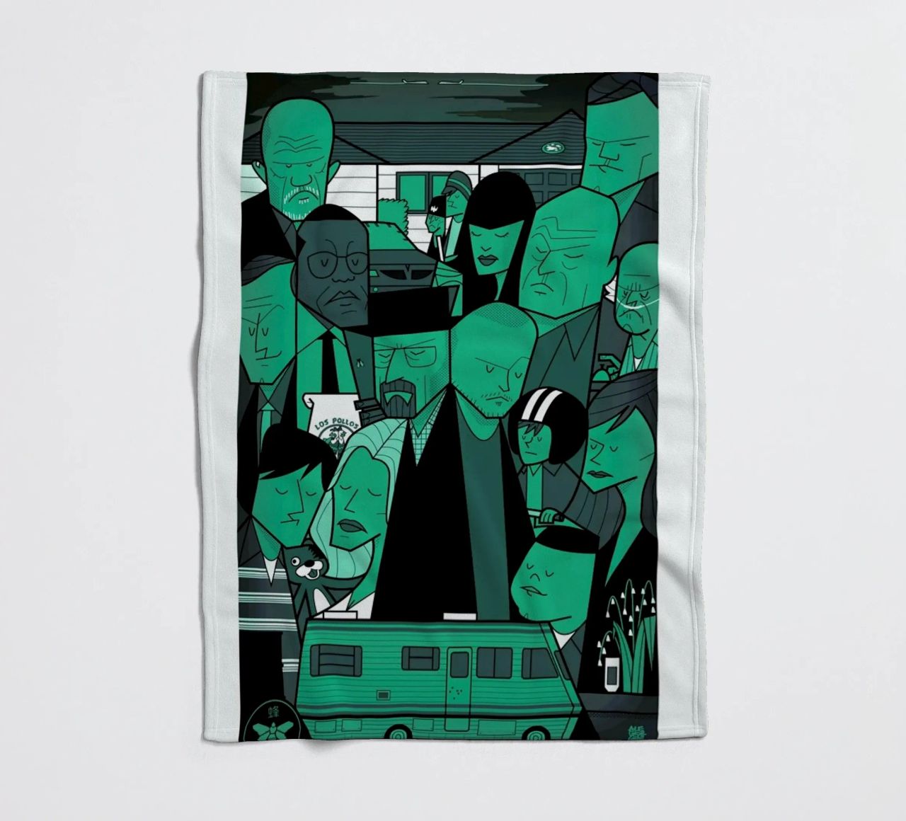 I'm the one who knocks - green version fleece blanket by Ale Giorgini
