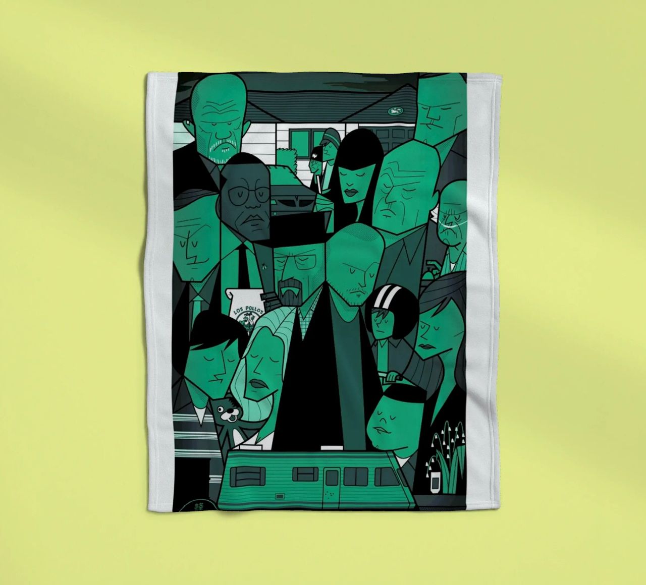 I'm the one who knocks - green version fleece blanket by Ale Giorgini