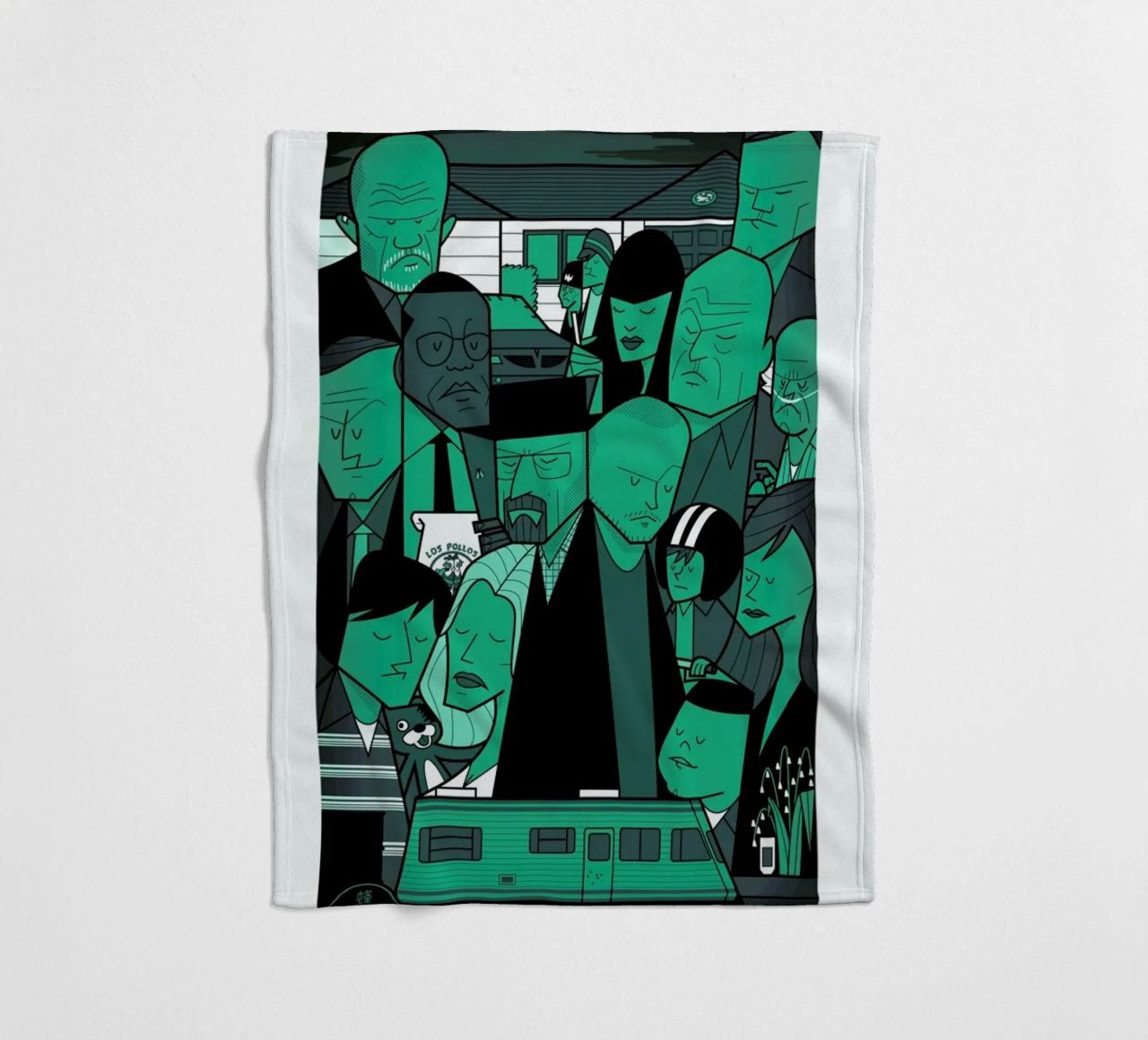I'm the one who knocks - green version fleece blanket by Ale Giorgini