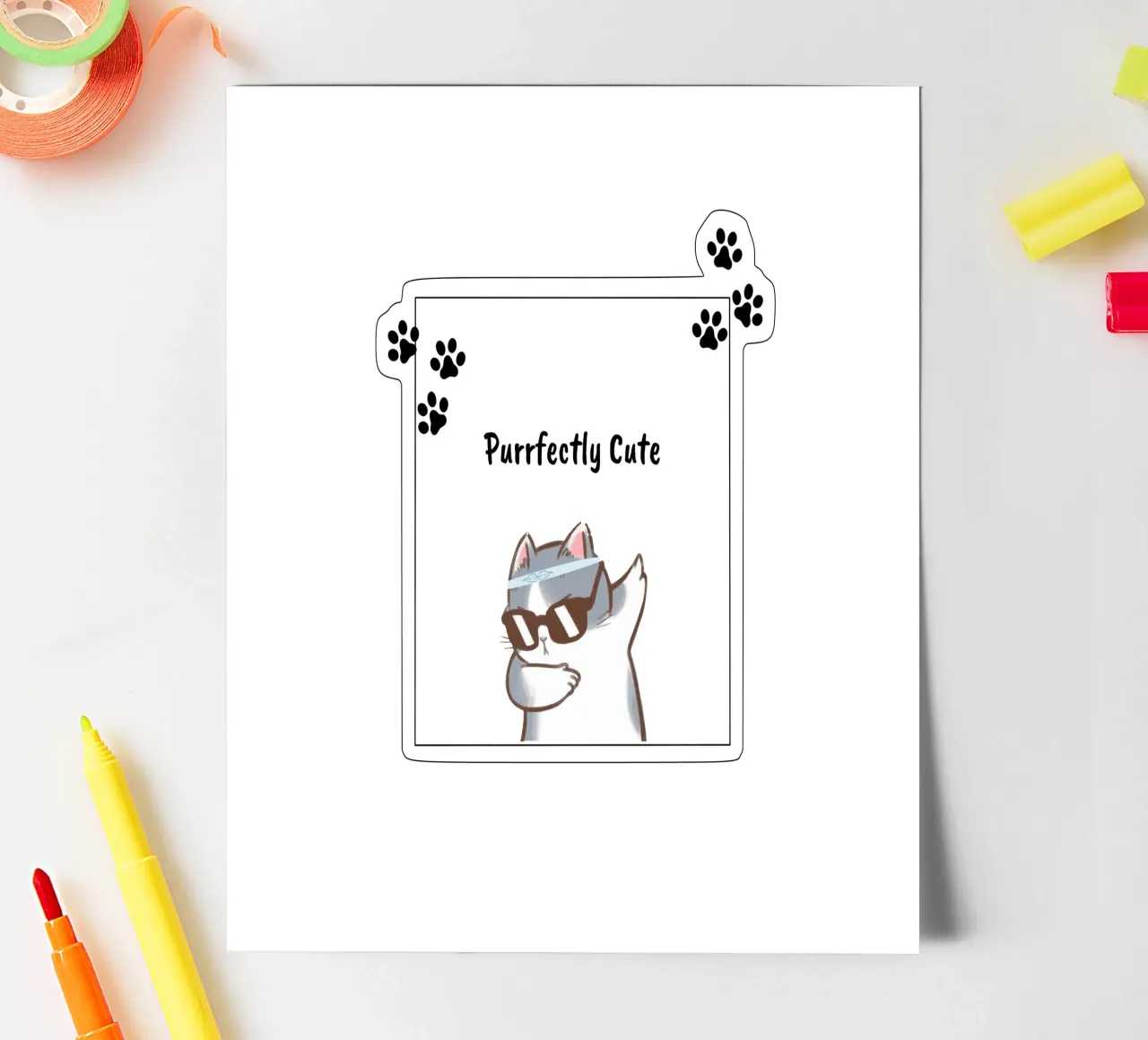 purrfectly cute sticker sheet by khoailang