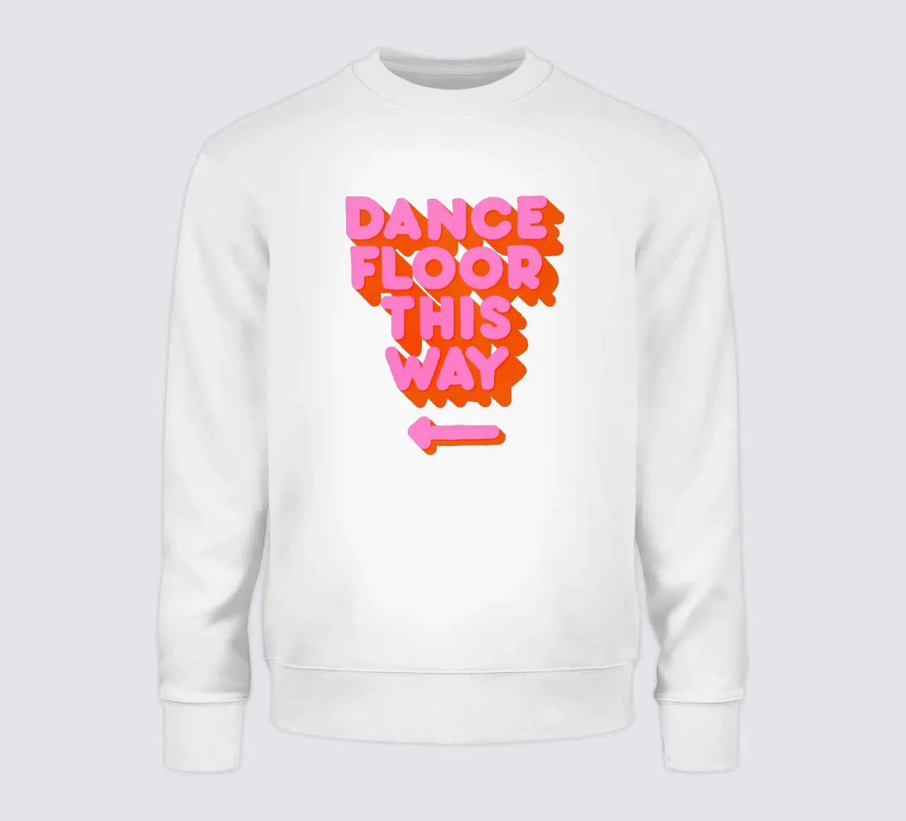 Retro "Dance Floor This Way" Typography Art Print felpa da showmemars