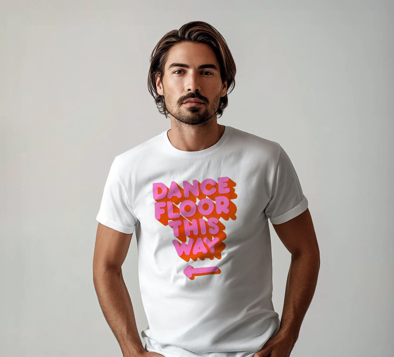Retro "Dance Floor This Way" Typography Art Print t-shirt da showmemars
