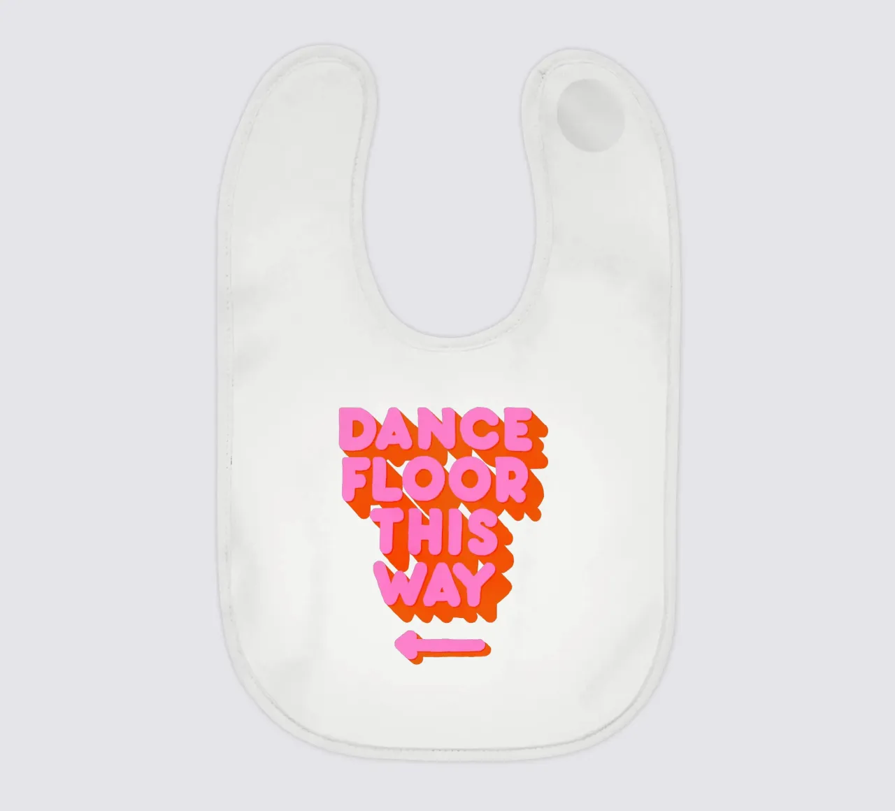 Retro "Dance Floor This Way" Typography Art Print bavaglino da showmemars