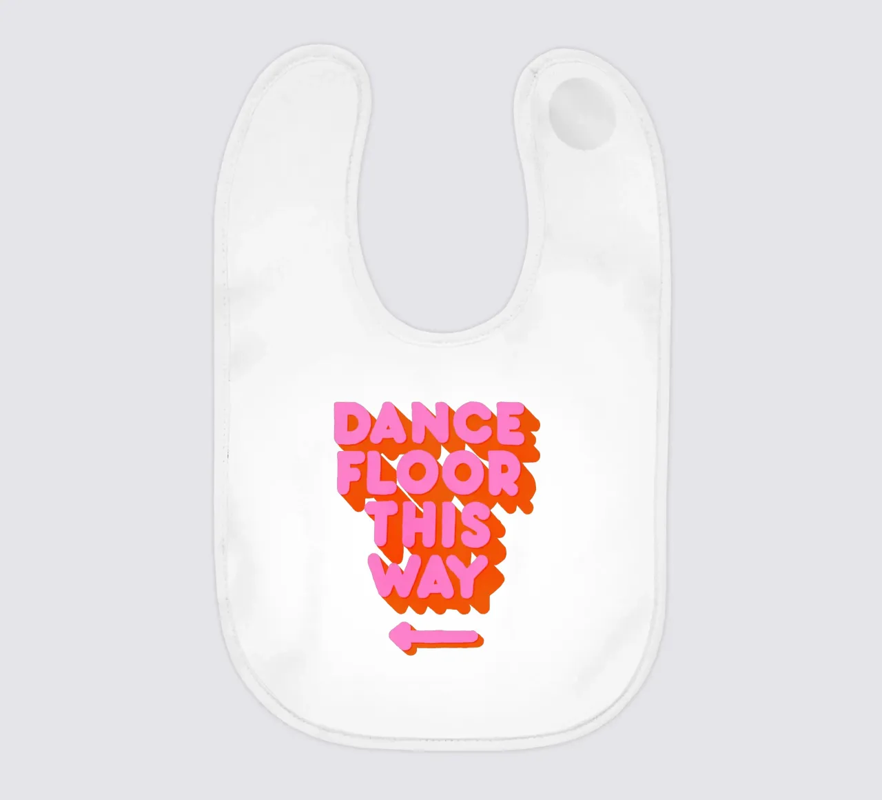Retro "Dance Floor This Way" Typography Art Print bavaglino da showmemars