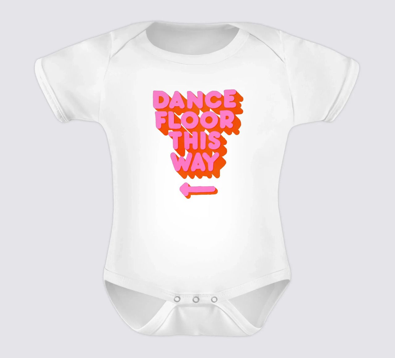 Retro "Dance Floor This Way" Typography Art Print body neonato maniche corte da showmemars