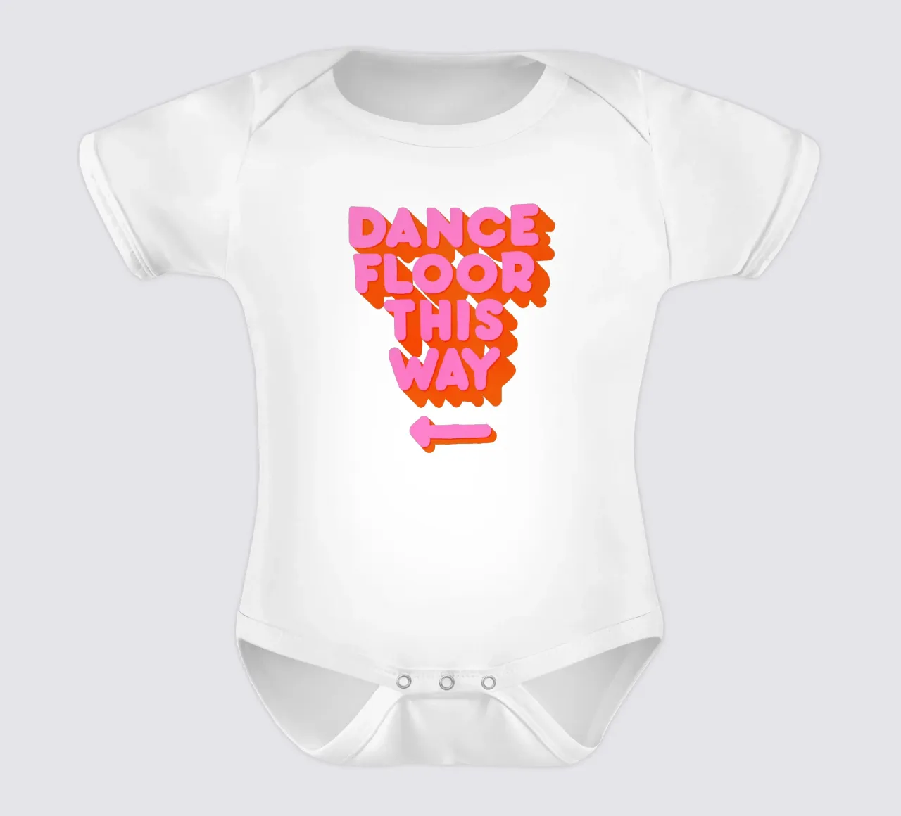 Retro "Dance Floor This Way" Typography Art Print body neonato maniche corte da showmemars