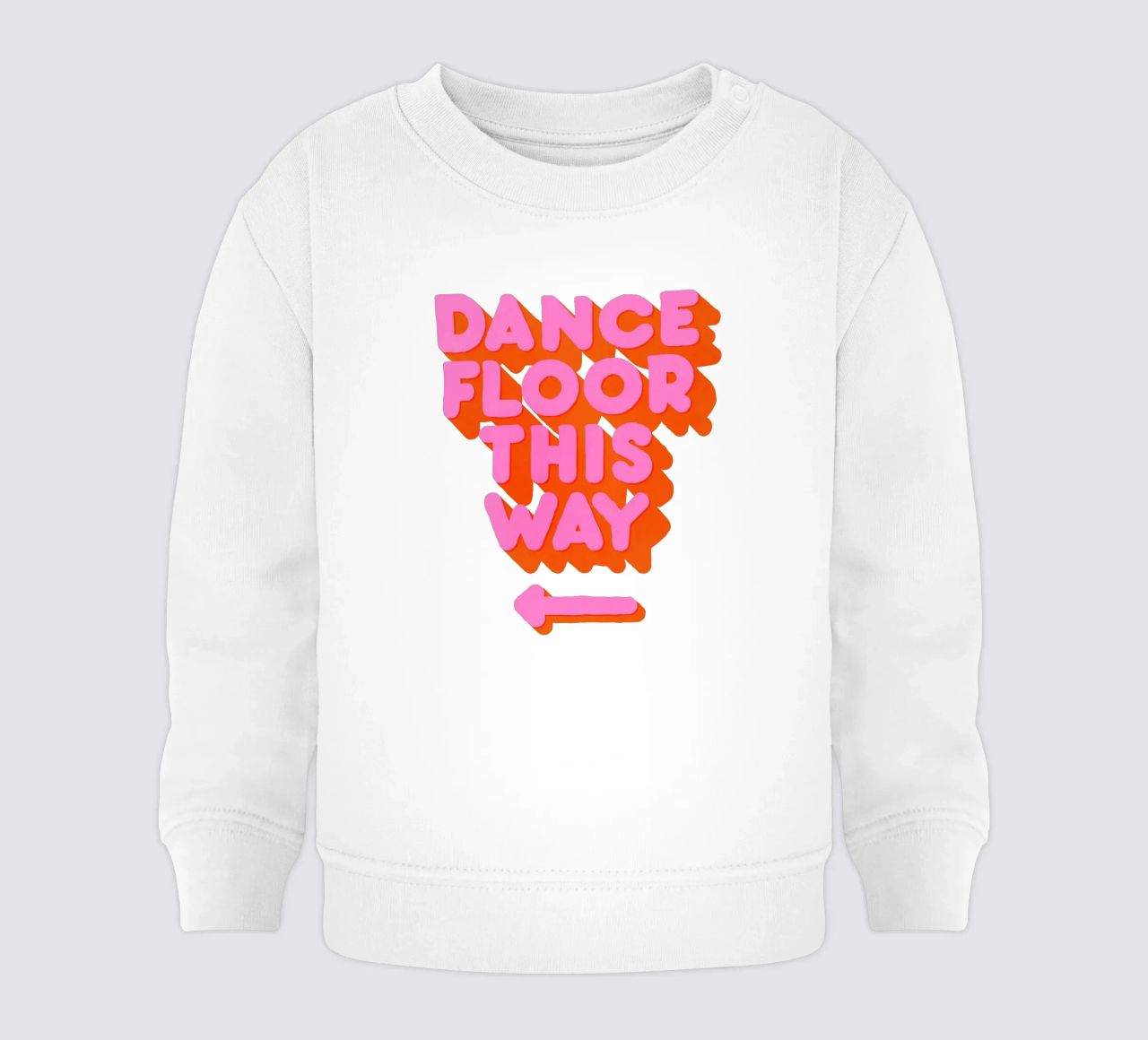 Retro "Dance Floor This Way" Typography Art Print felpa neonato da showmemars