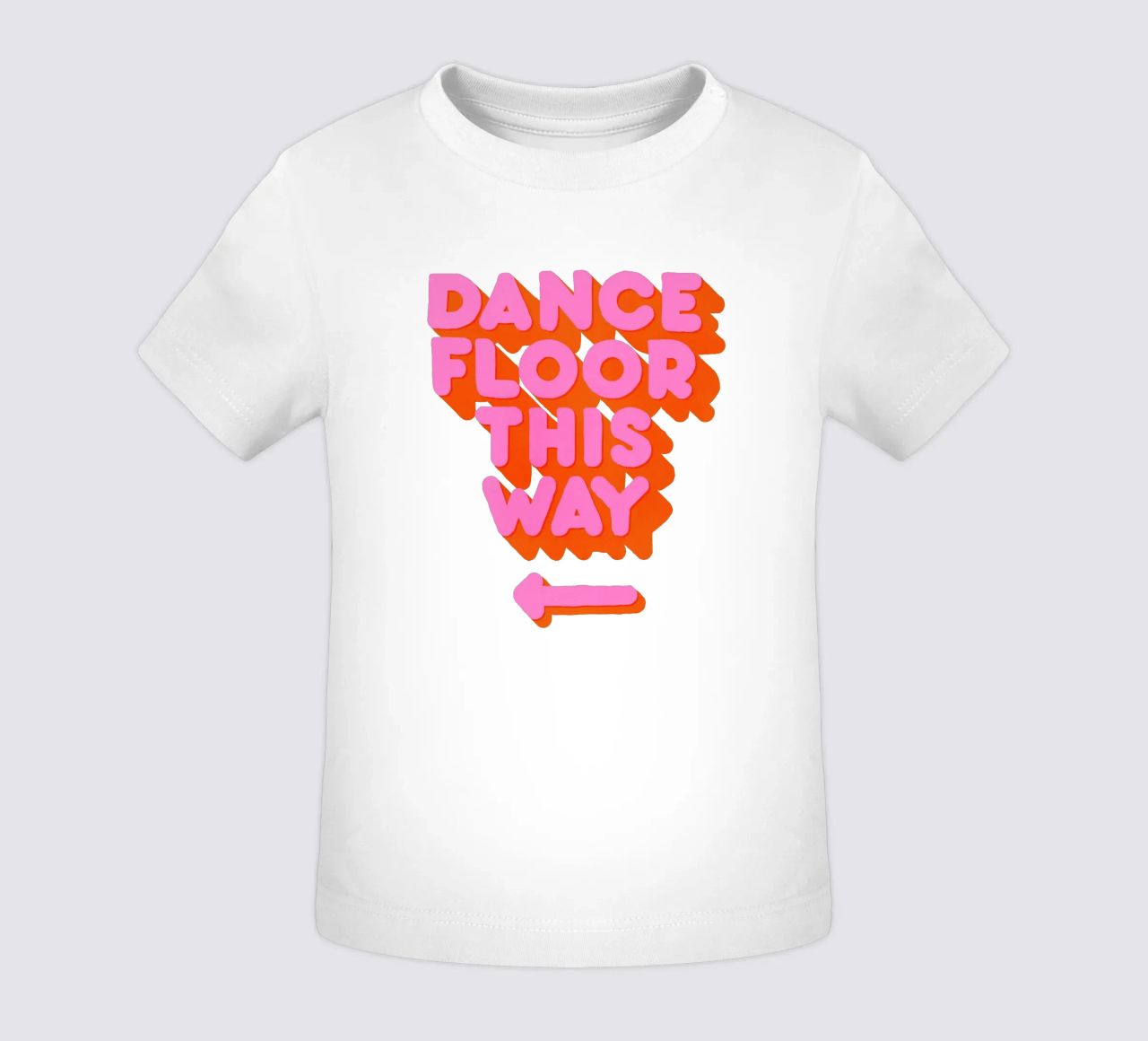 Retro "Dance Floor This Way" Typography Art Print maglietta neonato da showmemars