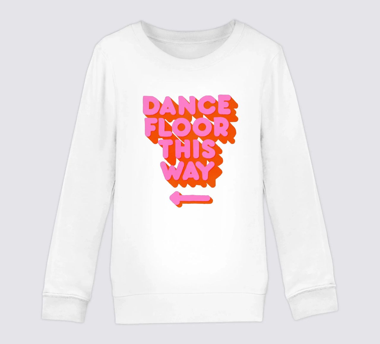 Retro "Dance Floor This Way" Typography Art Print felpa bambino da showmemars