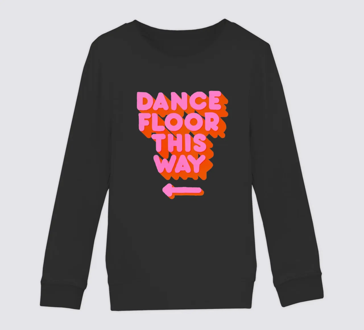 Retro "Dance Floor This Way" Typography Art Print felpa bambino da showmemars