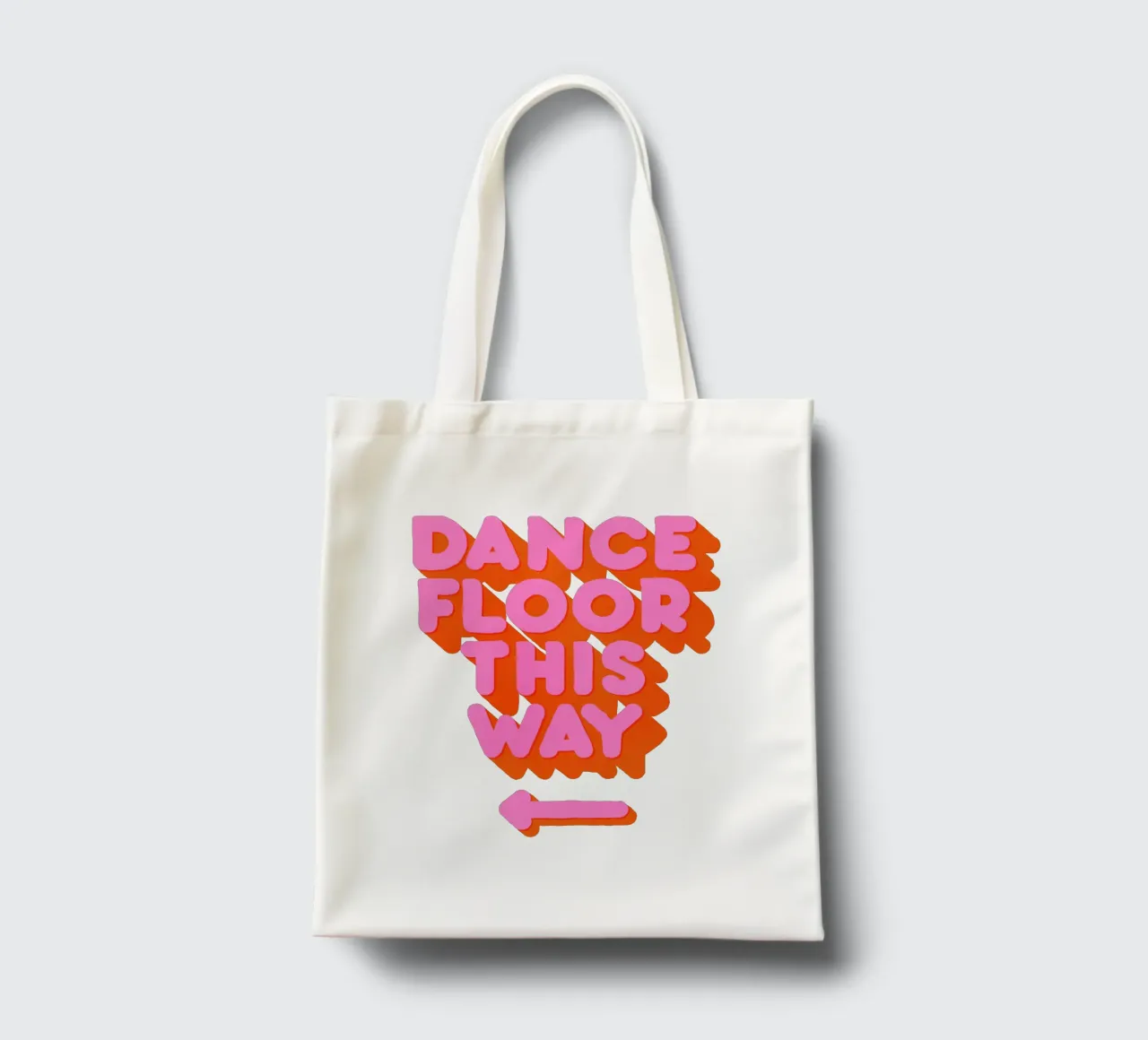 Retro "Dance Floor This Way" Typography Art Print borsa in juta da showmemars