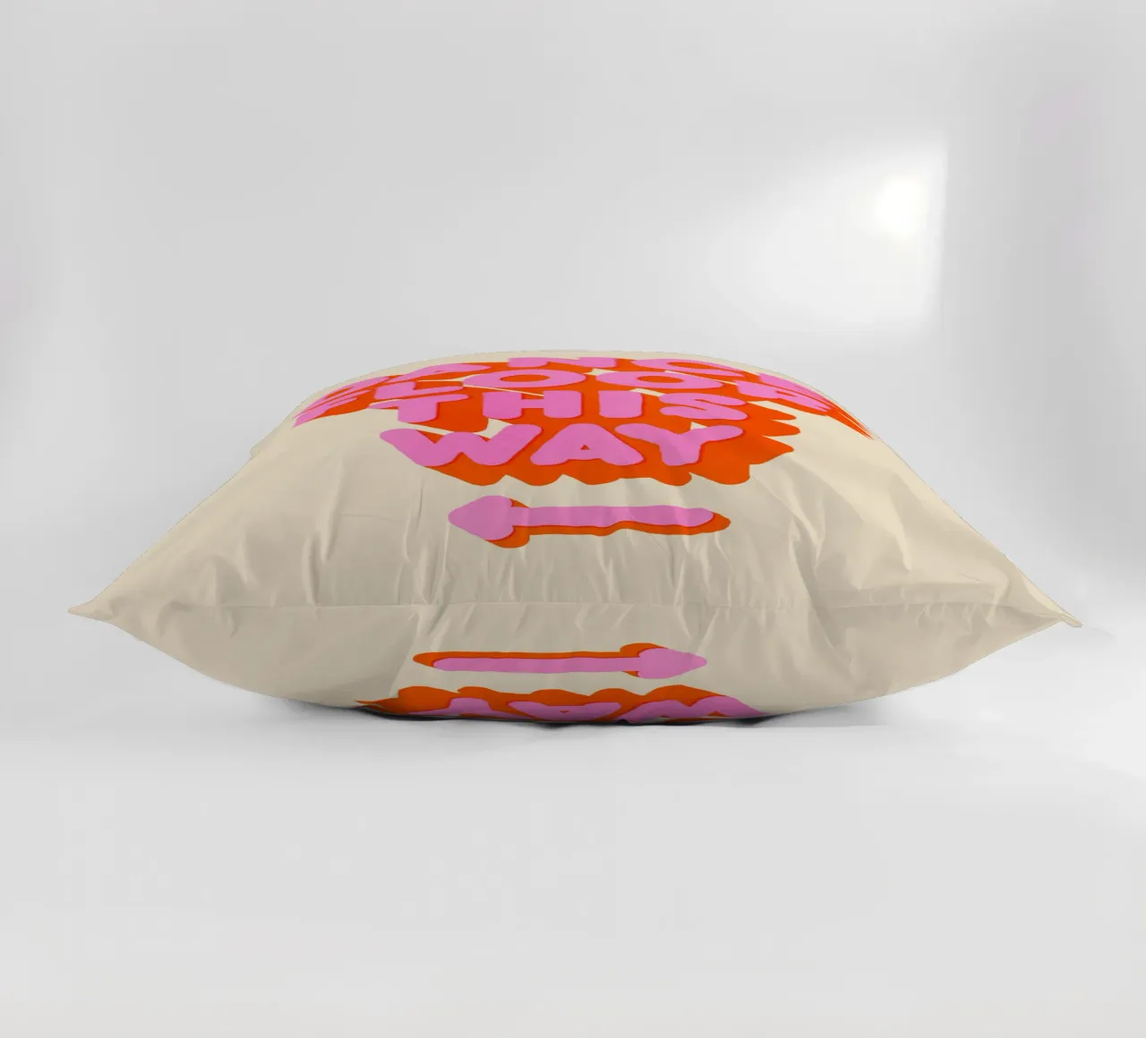 Retro "Dance Floor This Way" Typography Art Print decorative cushion by showmemars