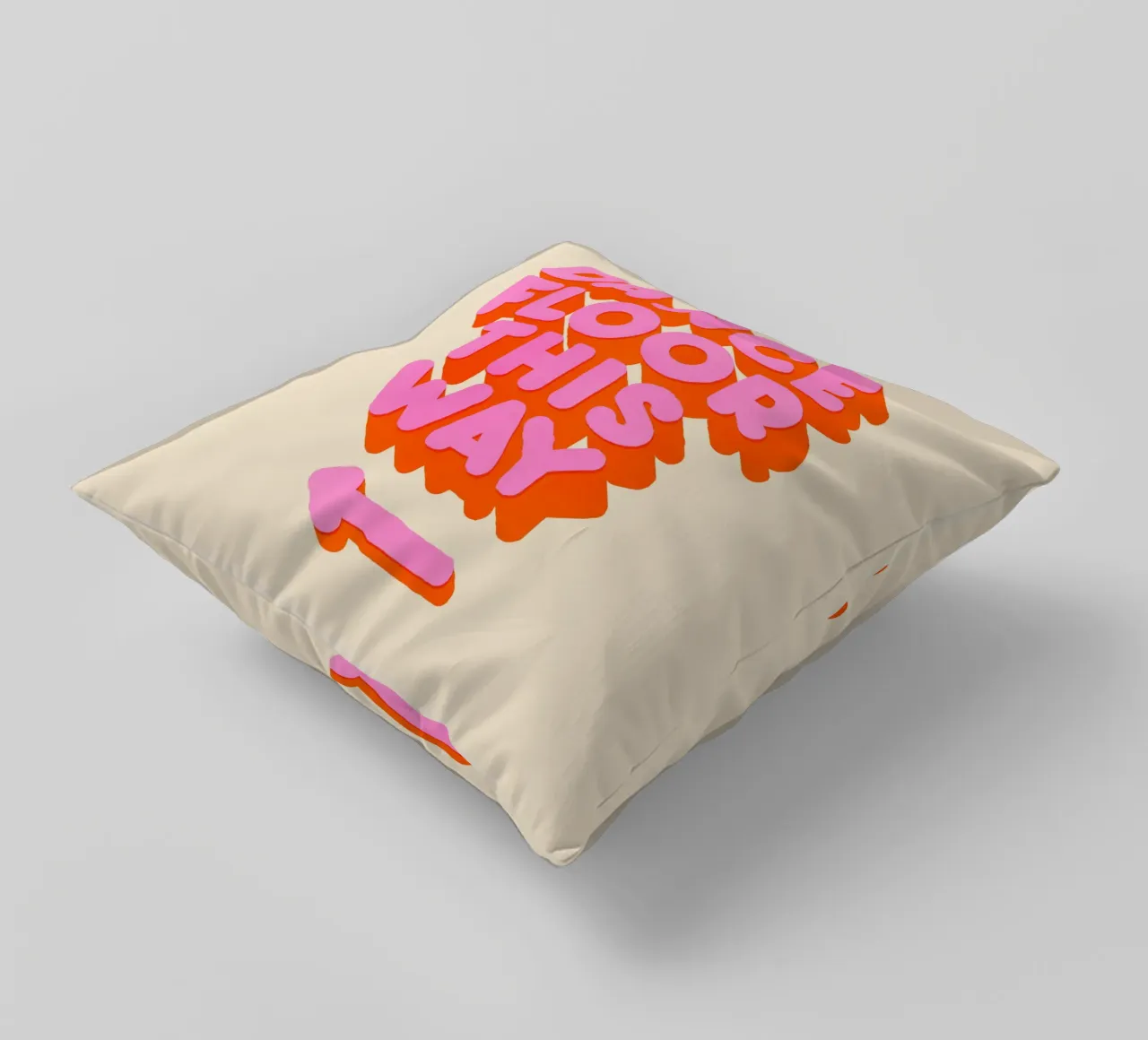 Retro "Dance Floor This Way" Typography Art Print cuscino da showmemars