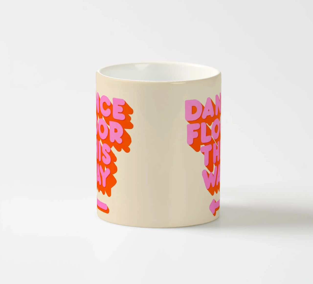 Retro "Dance Floor This Way" Typography Art Print tazza in ceramica da showmemars
