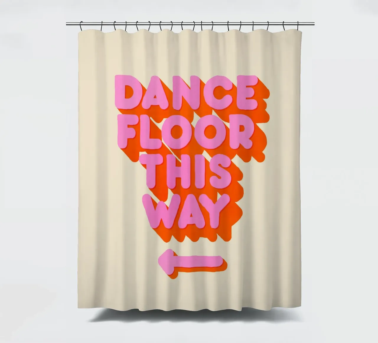 Retro "Dance Floor This Way" Typography Art Print tenda da doccia da showmemars