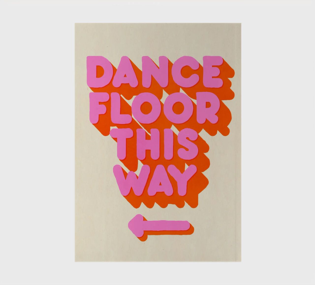 Retro "Dance Floor This Way" Typography Art Print notebook by showmemars