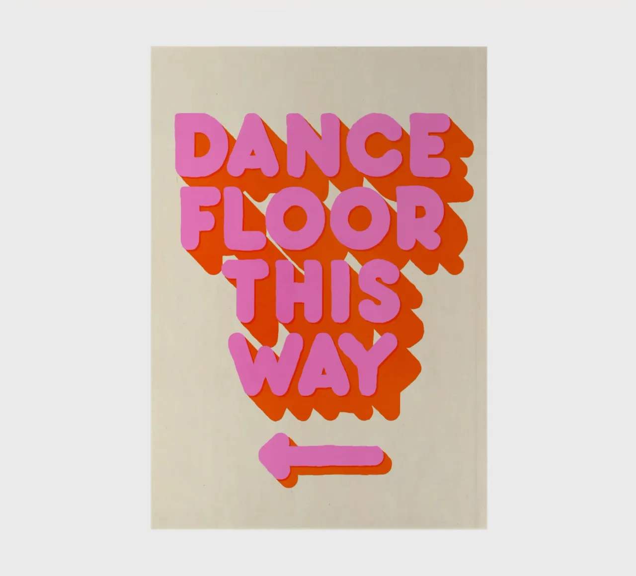 Retro "Dance Floor This Way" Typography Art Print cuaderno de showmemars