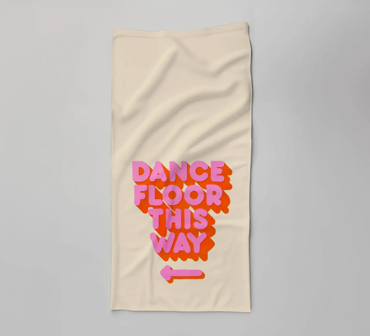 Retro "Dance Floor This Way" Typography Art Print asciugamano da bagno da showmemars