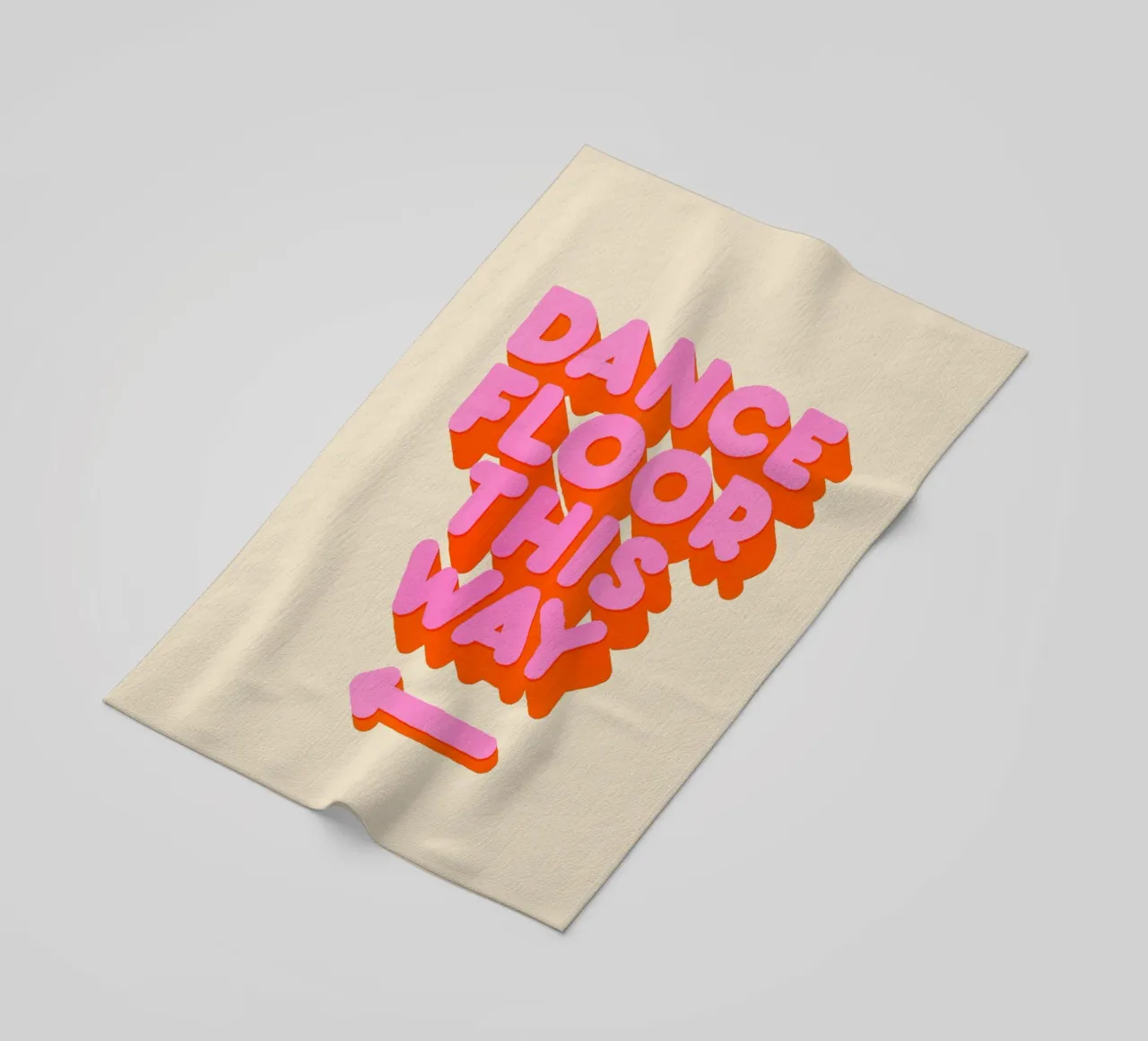 Retro "Dance Floor This Way" Typography Art Print telo mare da showmemars