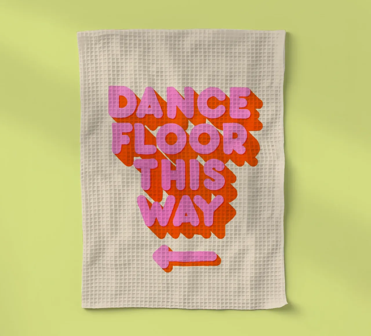 Retro "Dance Floor This Way" Typography Art Print torchon de showmemars