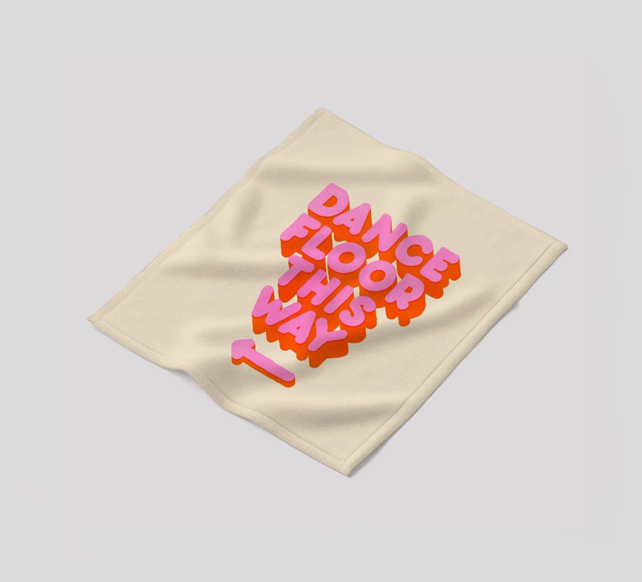 Retro "Dance Floor This Way" Typography Art Print coperta in pile da showmemars