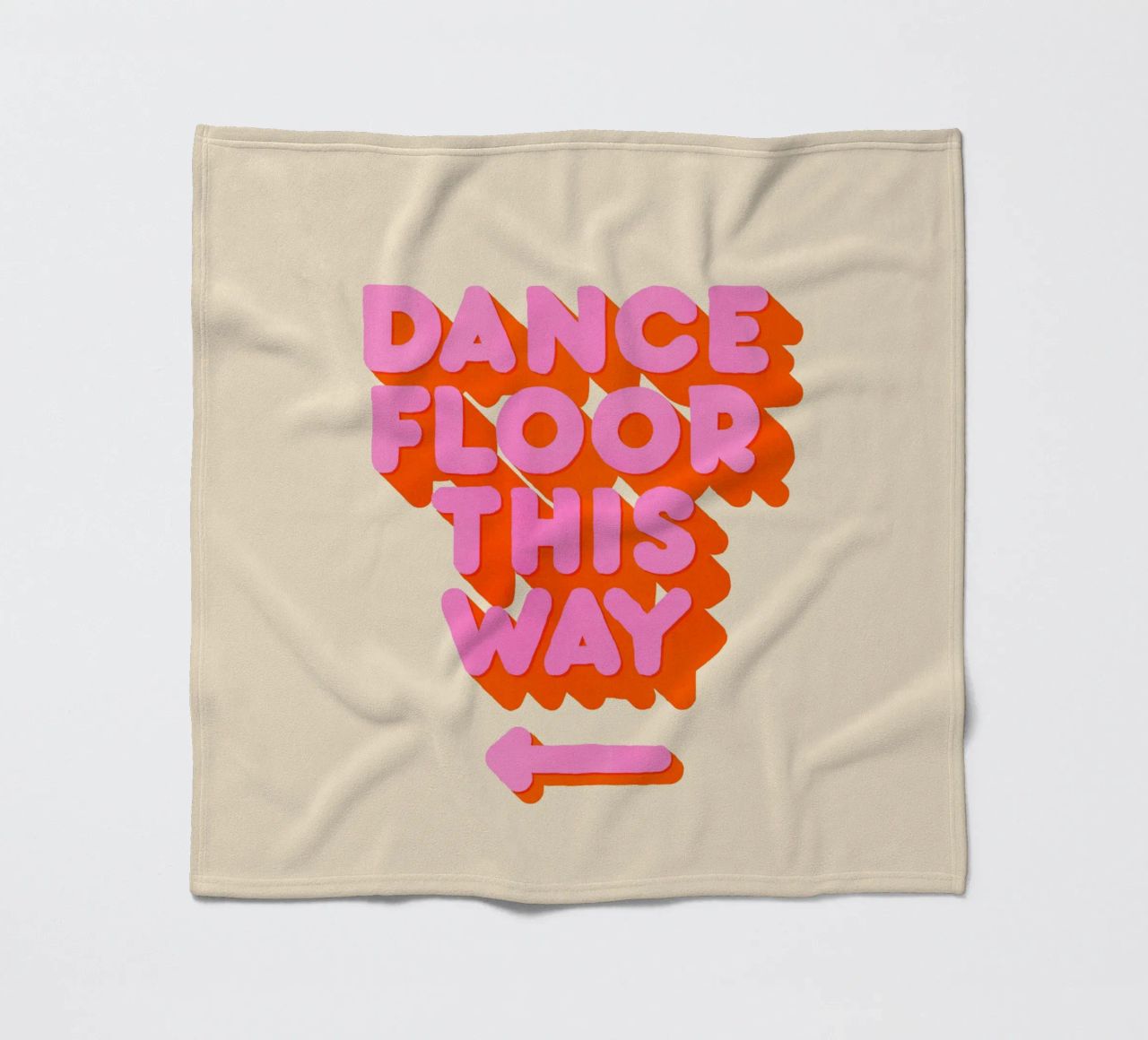 Retro "Dance Floor This Way" Typography Art Print coperta in pile da showmemars