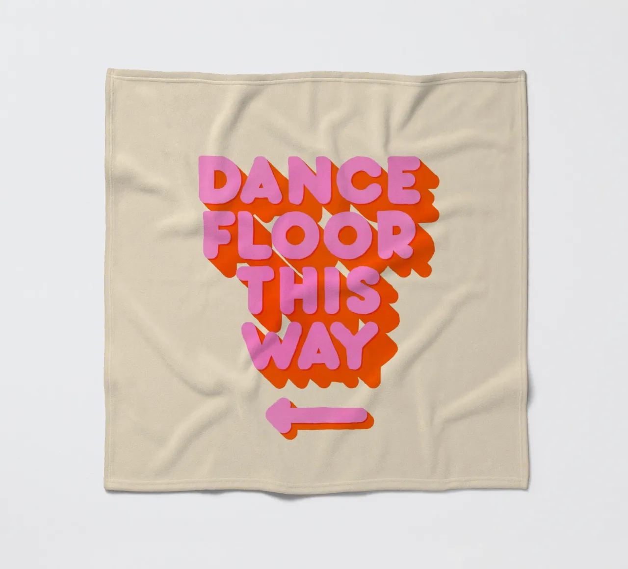 Retro "Dance Floor This Way" Typography Art Print manta de franela de showmemars