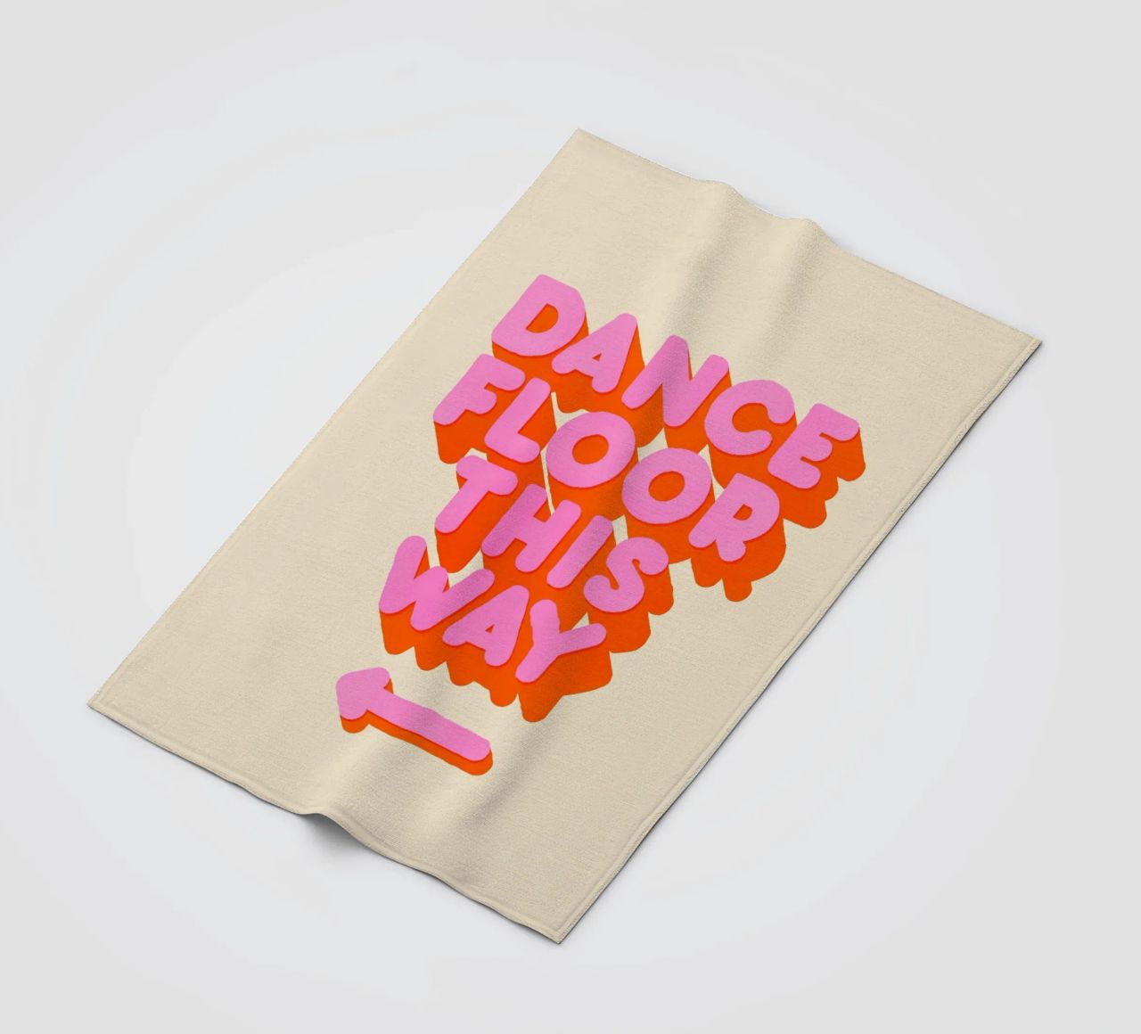Retro "Dance Floor This Way" Typography Art Print coperta in pile da showmemars