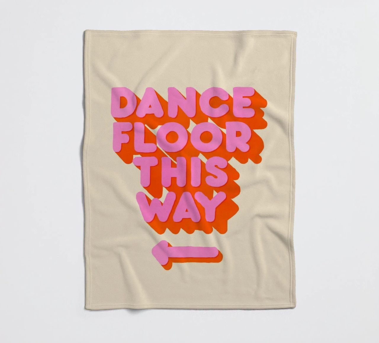 Retro "Dance Floor This Way" Typography Art Print coperta in pile da showmemars