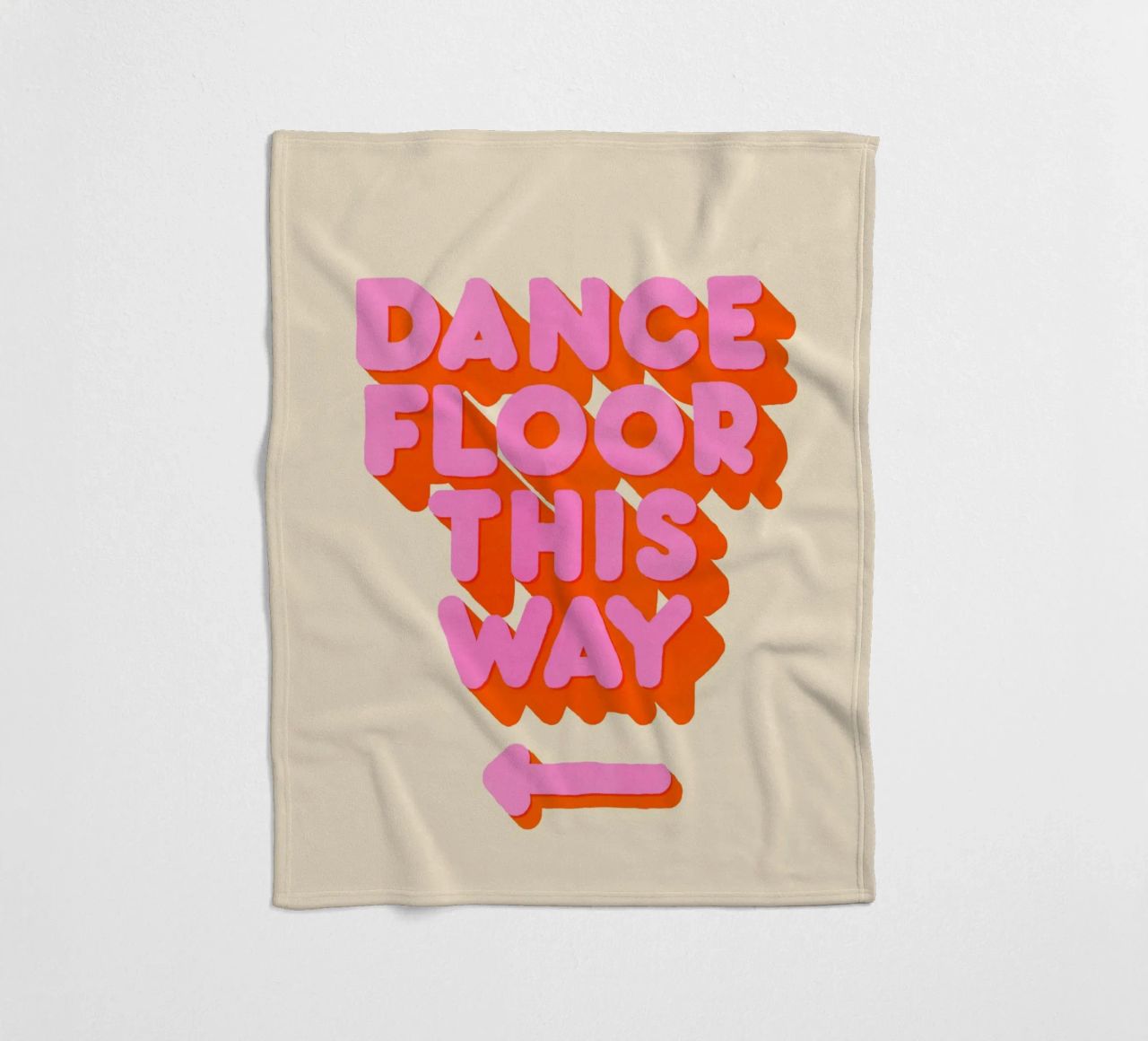 Retro "Dance Floor This Way" Typography Art Print coperta in pile da showmemars