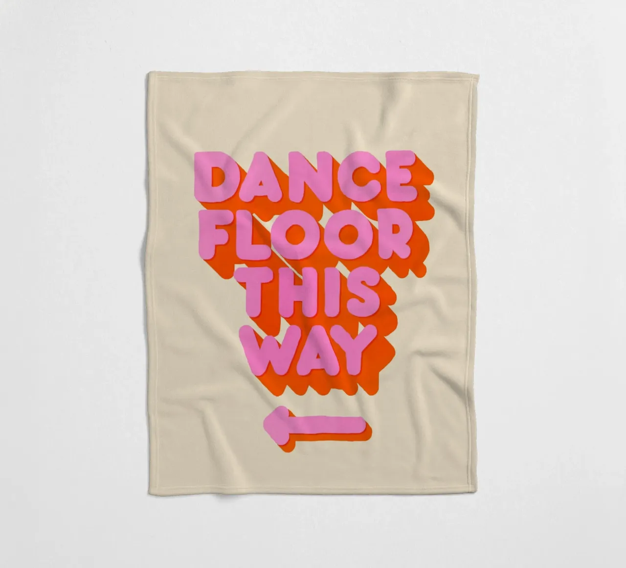 Retro "Dance Floor This Way" Typography Art Print manta de franela de showmemars