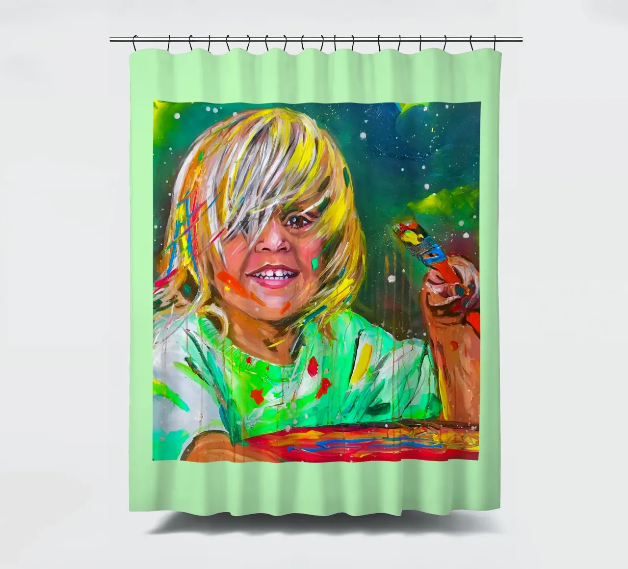 Be creative! douchegordijn van Happy 😃 Art 🎨 by Christine Schnoell