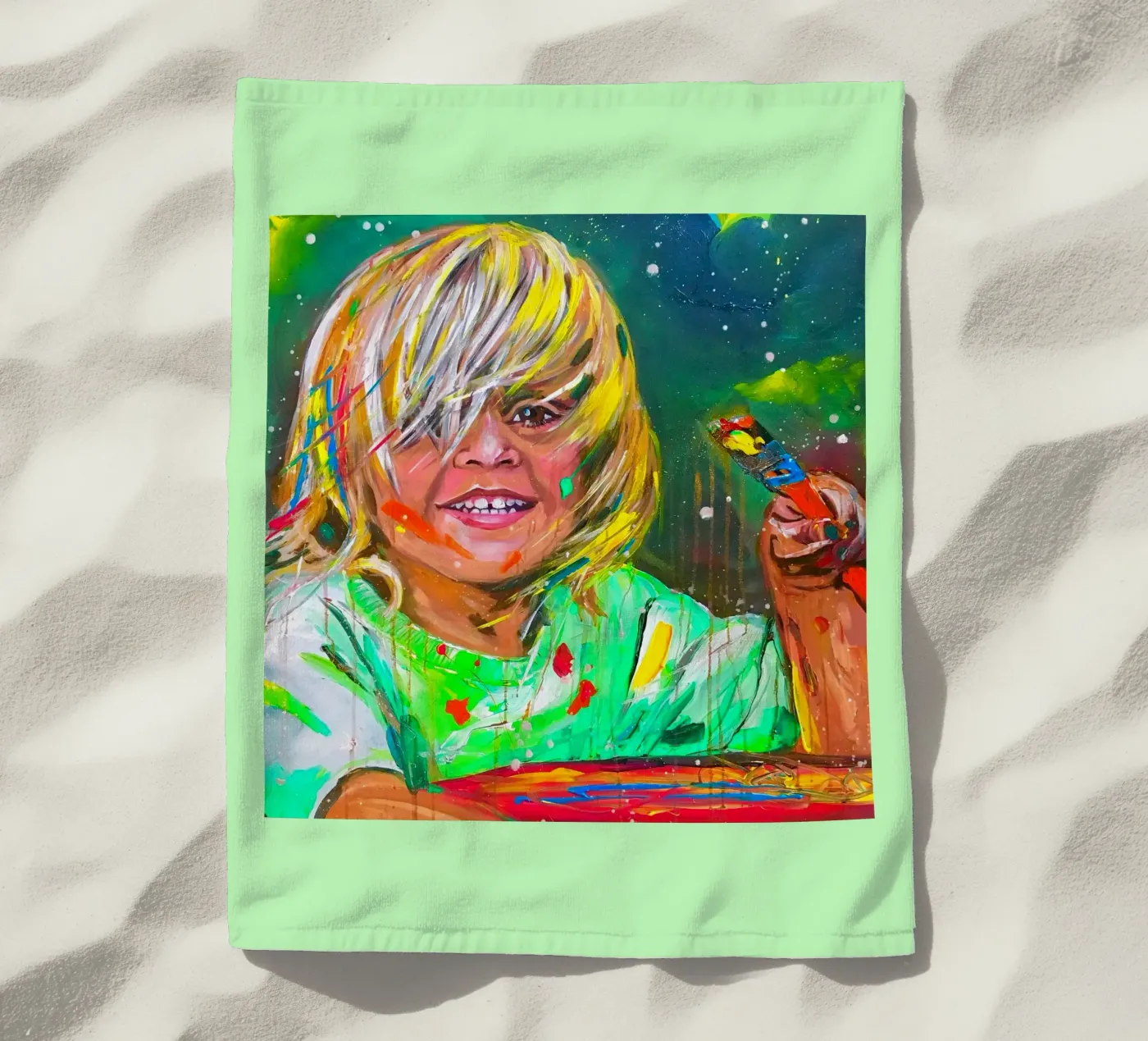 Be creative! Strandtuch von Happy 😃 Art 🎨 by Christine Schnoell