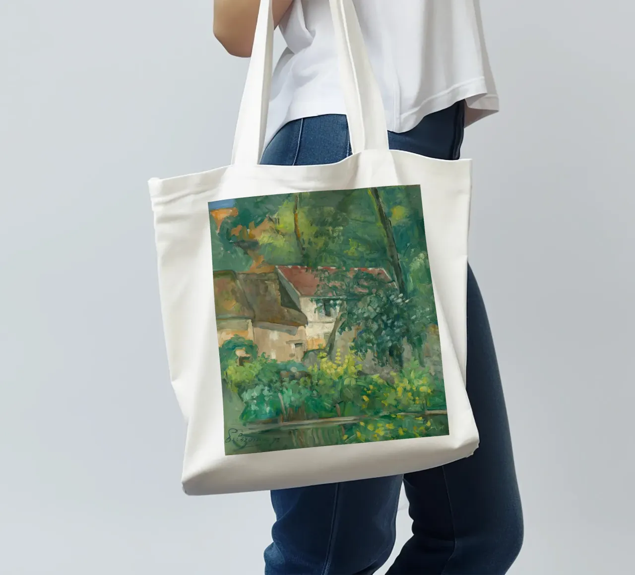 Paul Cézanne - Casa Père Lacroix borsa in juta da William Store
