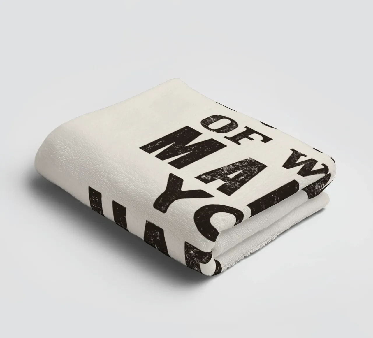 Do More of What Makes You Happy Letterpress Typography Print towel by THE MOTIVATED TYPE