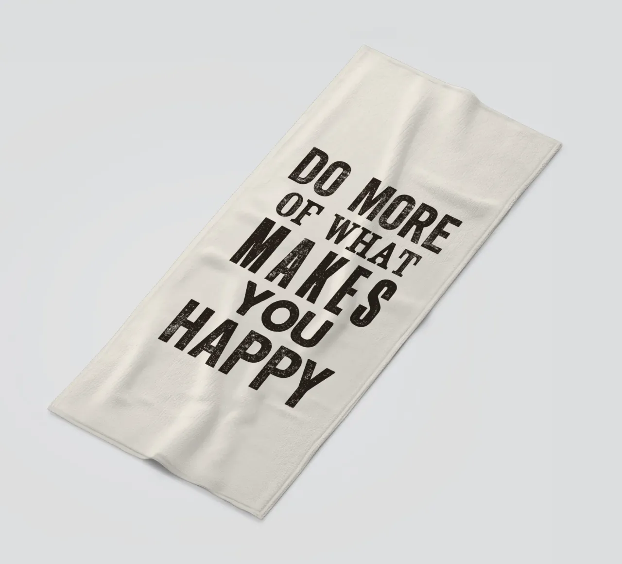 Do More of What Makes You Happy Letterpress Typography Print beach towel by THE MOTIVATED TYPE