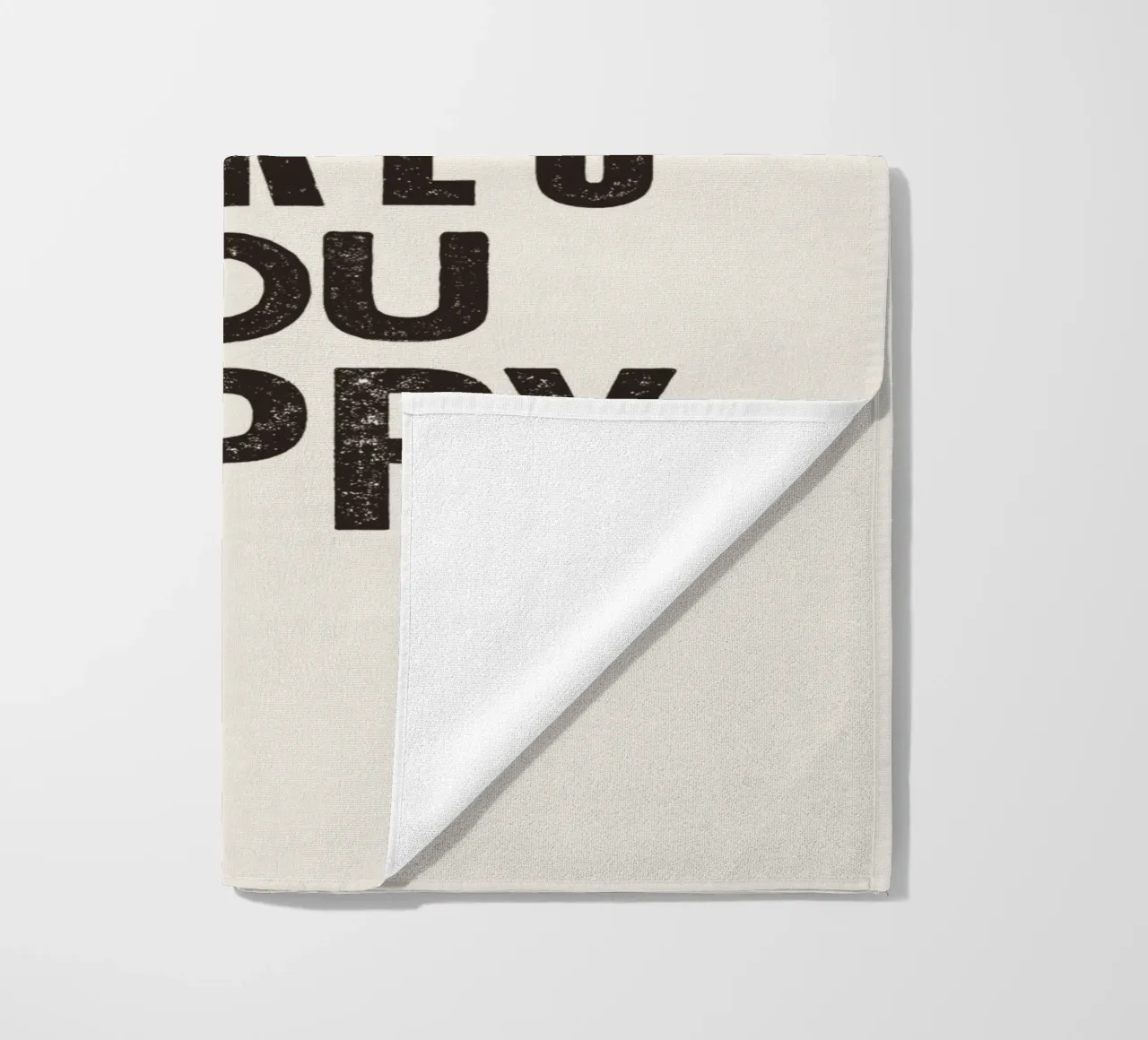 Do More of What Makes You Happy Letterpress Typography Print beach towel by THE MOTIVATED TYPE