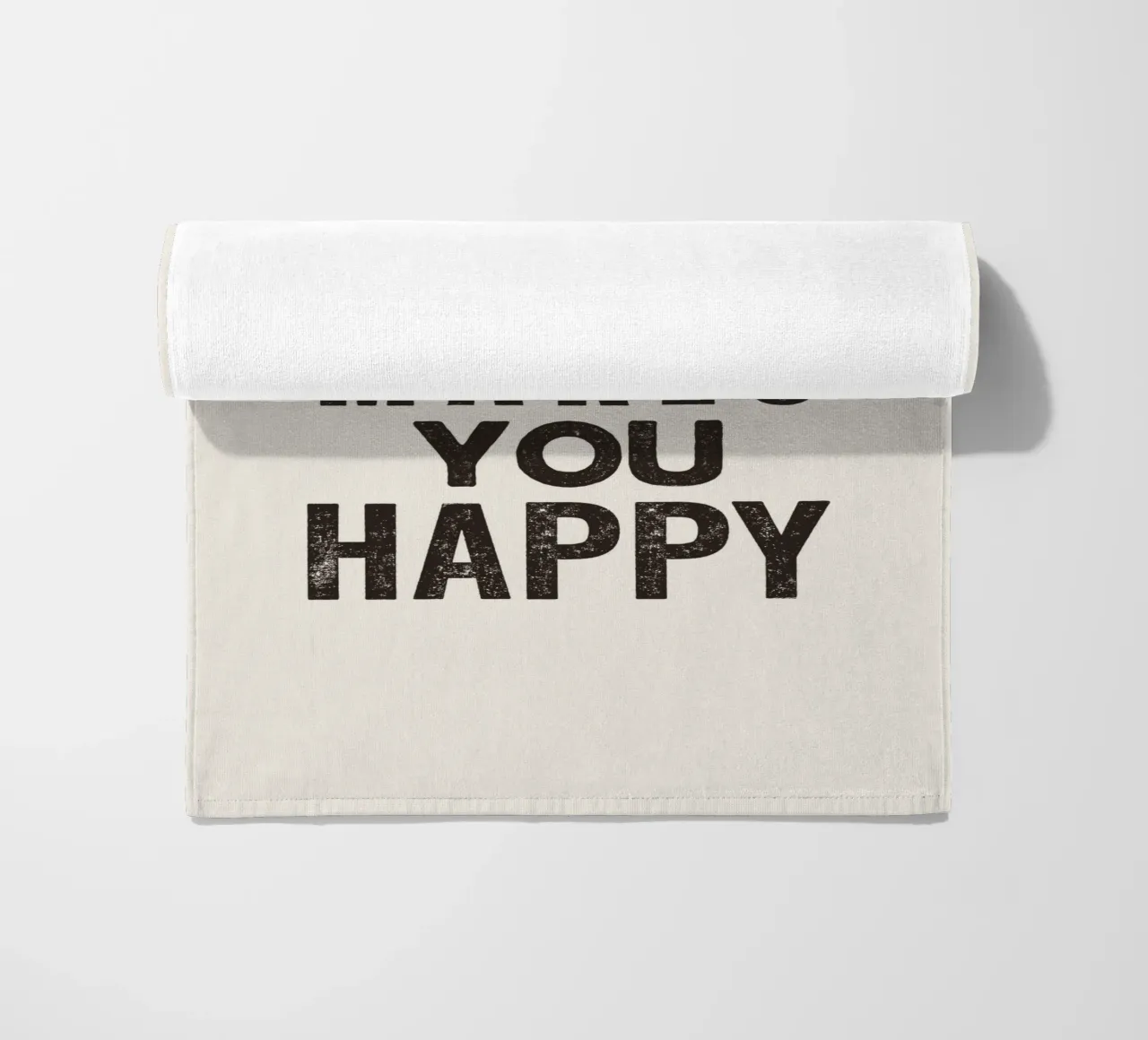 Do More of What Makes You Happy Letterpress Typography Print beach towel by THE MOTIVATED TYPE