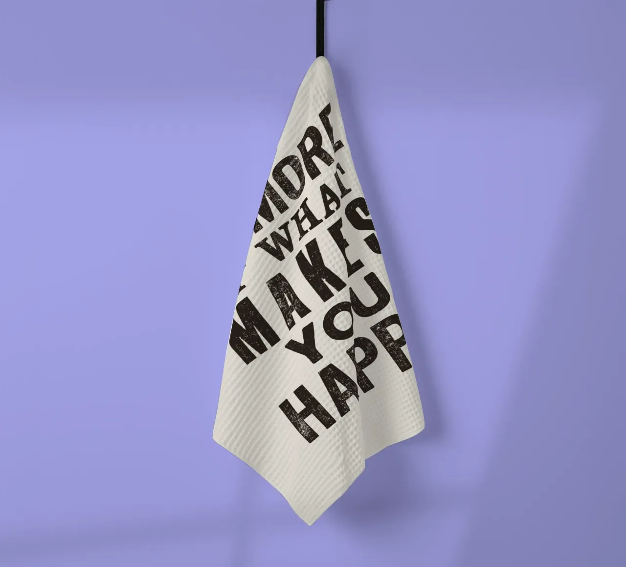 Do More of What Makes You Happy Letterpress Typography Print (Faites plus de ce qui vous rend heureux) torchon de THE MOTIVATED TYPE