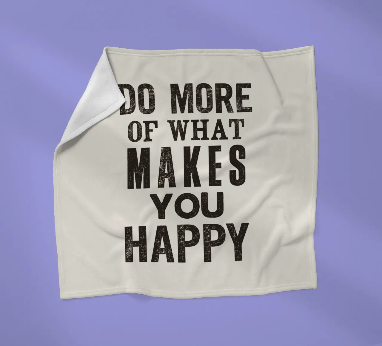 Do More of What Makes You Happy Letterpress Typography Print fleece blanket by THE MOTIVATED TYPE