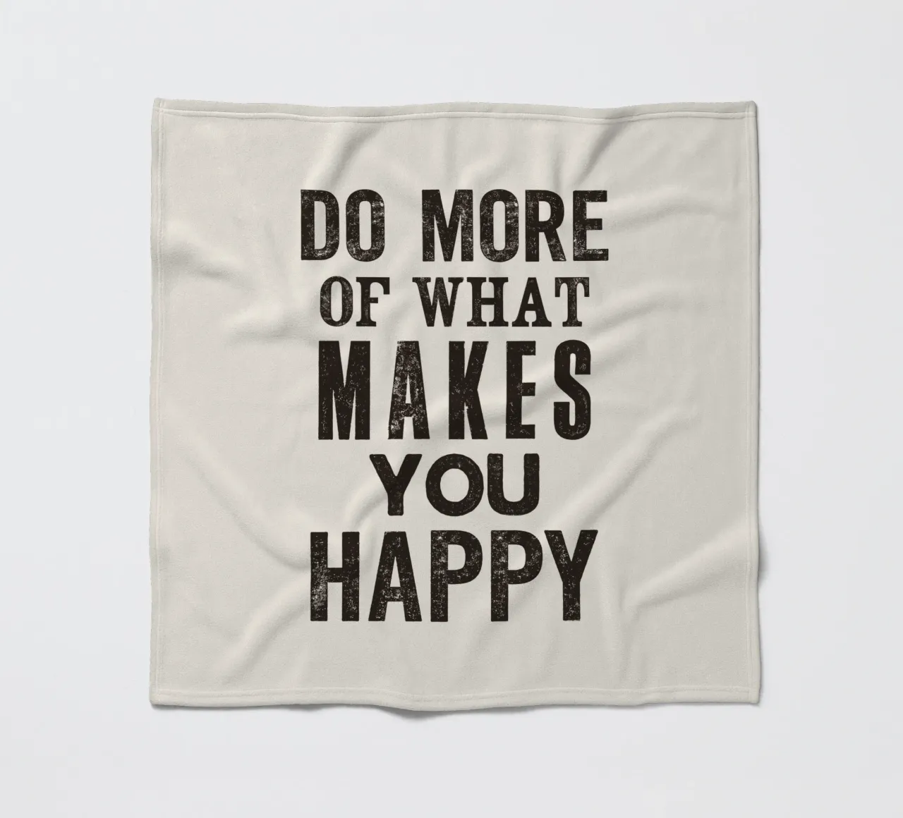 Do More of What Makes You Happy Letterpress Typography Print fleece blanket by THE MOTIVATED TYPE