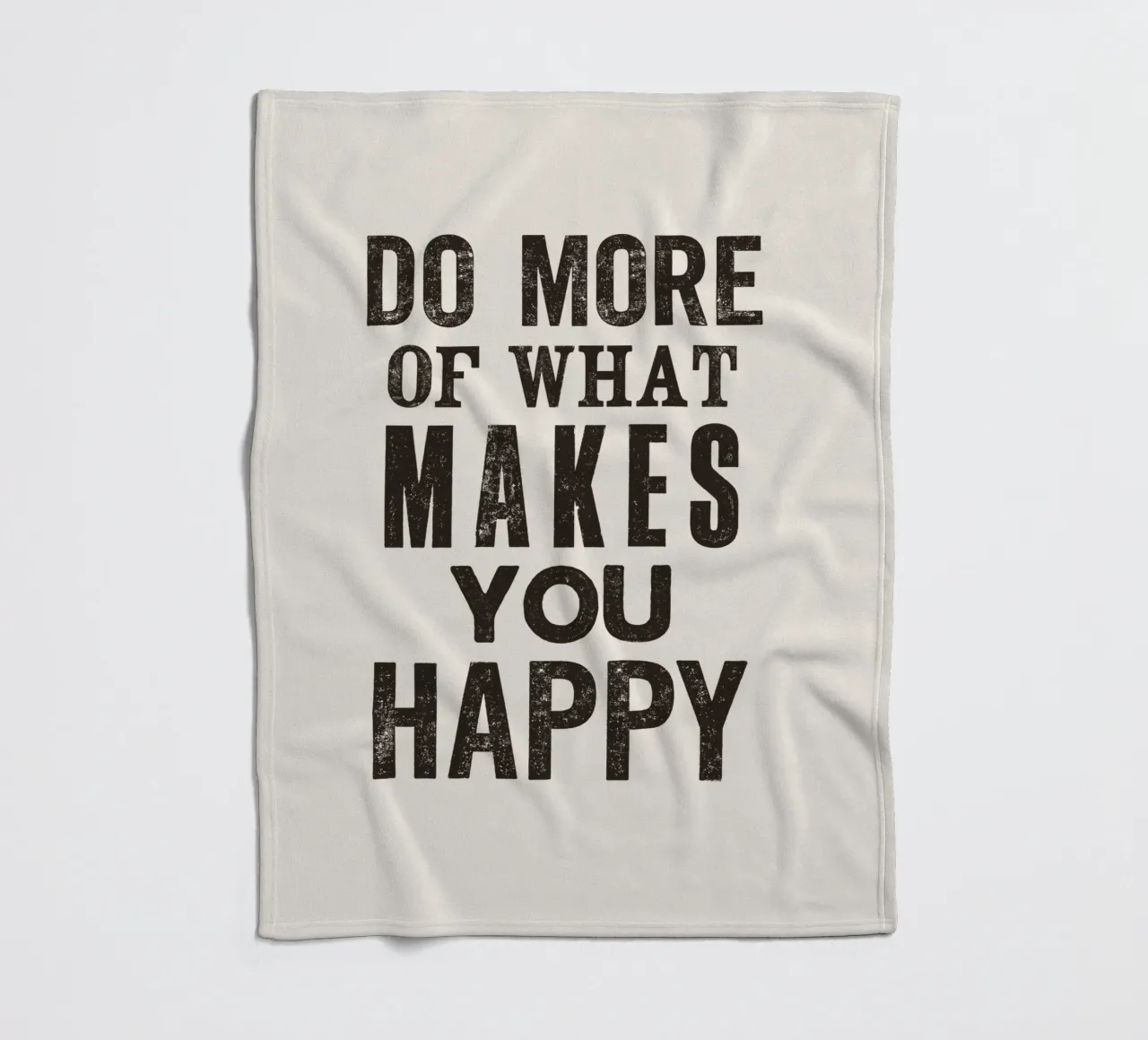 Do More of What Makes You Happy Letterpress Typography Print fleece blanket by THE MOTIVATED TYPE