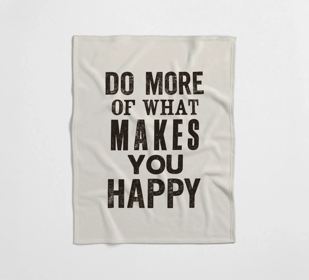 Do More of What Makes You Happy Letterpress Typography Print fleece blanket by THE MOTIVATED TYPE