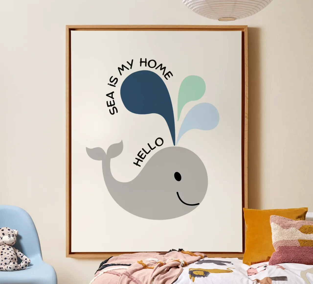 Das Meer ist mein Zuhause Leinwand mit Schattenfugenrahmen von khoailang