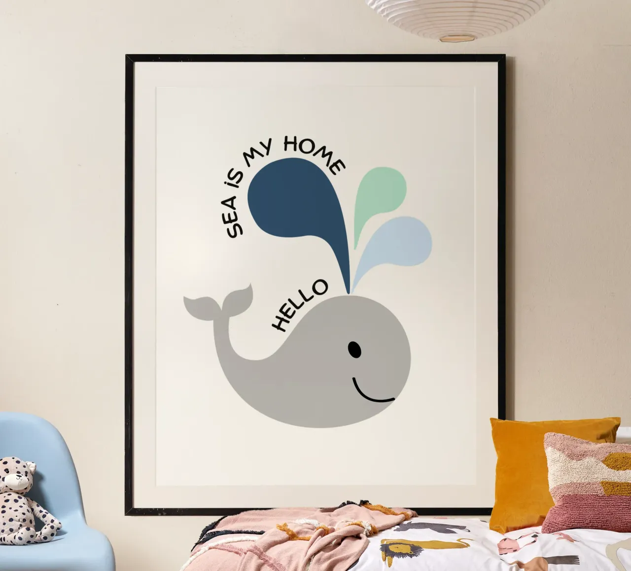 Il mare è la mia casa poster con telaio in alluminio da khoailang
