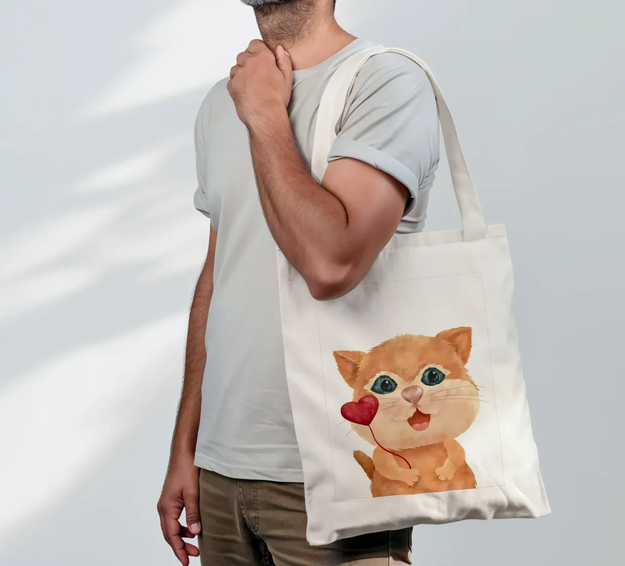 Amore per i gattini borsa in juta da Monique A Hooper