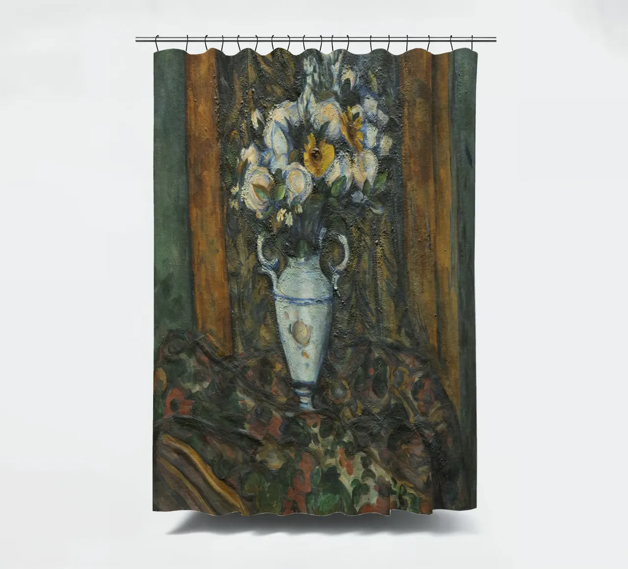 Paul Cézanne, Vase of Flowers shower curtain by William Store