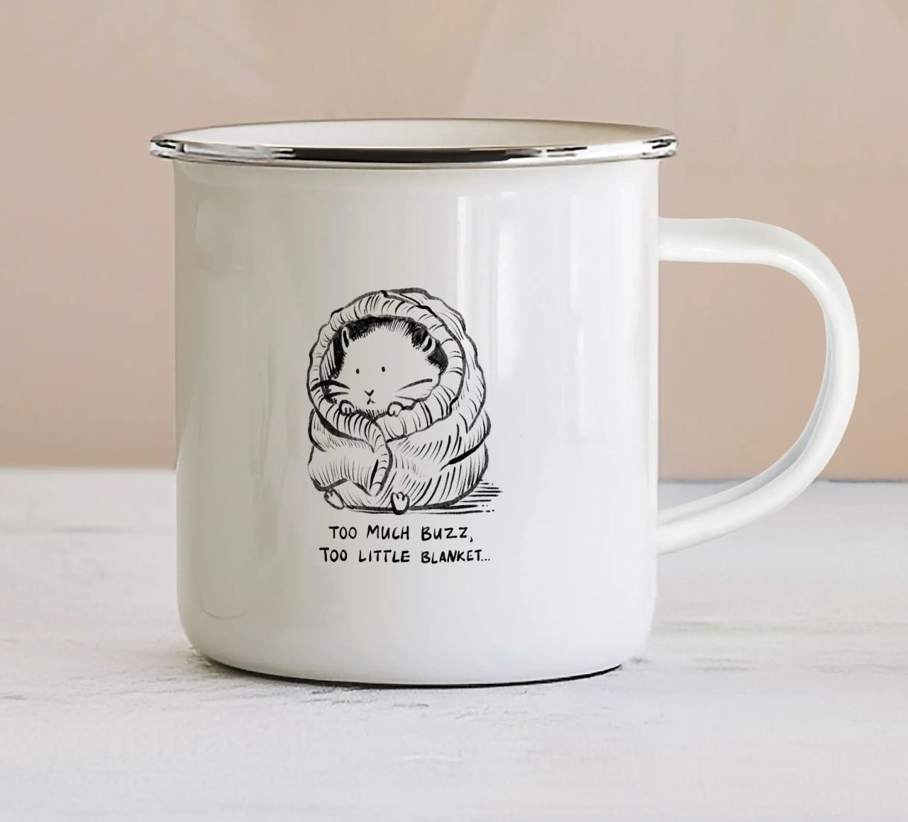Troppo rumore tazza in smalto da Studio Patruschka