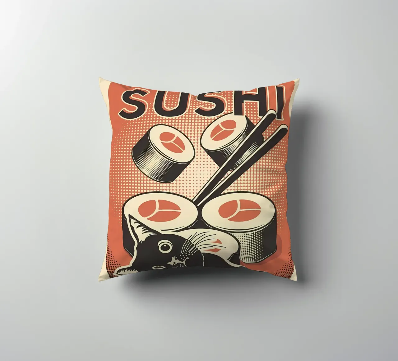 Sushi Cat cuscino da Monique A Hooper